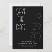 Zwarte matte eenvoudige minimale trouw save the da date (Voorkant)