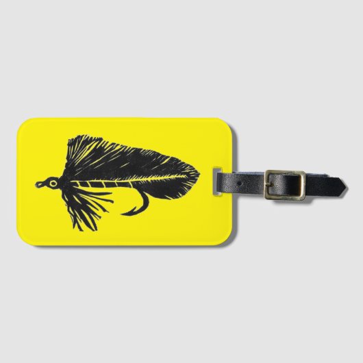 Zwarte Matuka-streamer, fly fishing, fly tying kun Bagagelabel (Voorkant (horizontaal))