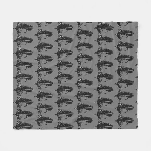 Zwarte Matuka Trout Fly fly-visslinger Fleece Deken (Voorkant (Horizontaal))