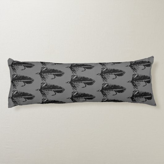 Zwarte Matuka Trout Fly fly-visslinger Lichaamskussen (Achterkant)