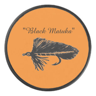 Zwarte Matuka-wimpelaar, vliegende visserij, vlieg Hockey Puck