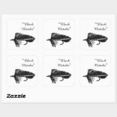 Zwarte Matuka-wimpelaar, vliegende visserij, vlieg Vierkante Sticker (Vel)