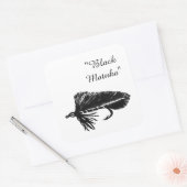 Zwarte Matuka-wimpelaar, vliegende visserij, vlieg Vierkante Sticker (Envelop)