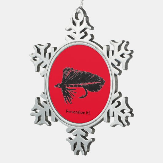 Zwarte Matuka-wimpelaar, vliegverbinding, vliegkun Tin Sneeuwvlok Ornament (Rechts)