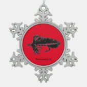 Zwarte Matuka-wimpelaar, vliegverbinding, vliegkun Tin Sneeuwvlok Ornament (Voorkant)