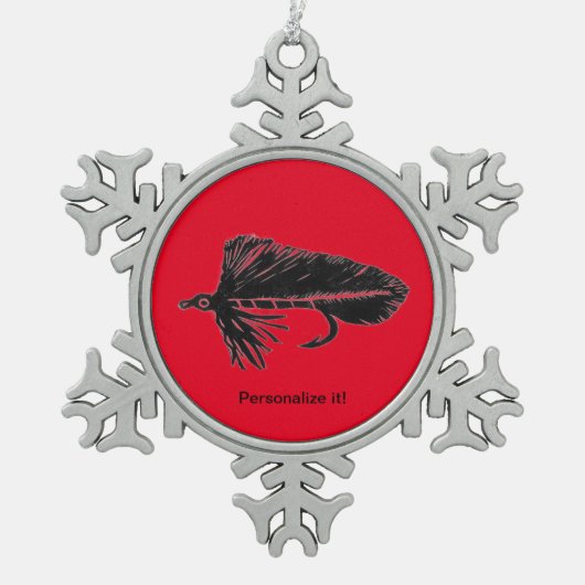 Zwarte Matuka-wimpelaar, vliegverbinding, vliegkun Tin Sneeuwvlok Ornament (Voorkant)