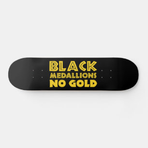 ZWARTE MEDAILLONS GEEN GOUD PERSOONLIJK SKATEBOARD