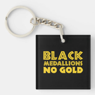 ZWARTE MEDAILLONS GEEN GOUD SLEUTELHANGER