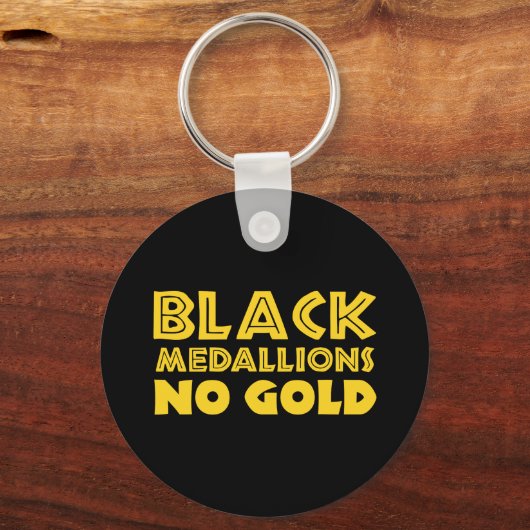 ZWARTE MEDAILLONS GEEN GOUD SLEUTELHANGER (Voorkant)