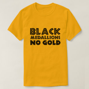 ZWARTE MEDAILLONS GEEN GOUD T-SHIRT