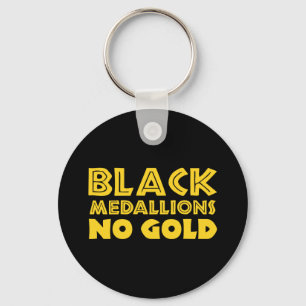 ZWARTE MEDALLIES NIET GOLD SLEUTELHANGER