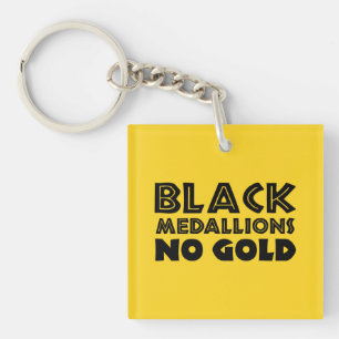 ZWARTE MEDALLIES NIET GOLD SLEUTELHANGER