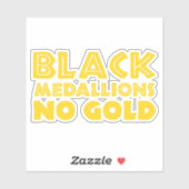 ZWARTE MEDALLIES NIET GOLD STICKER (Vel)