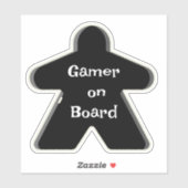Zwarte meeple sticker (Vel)