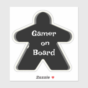 Zwarte meeple sticker