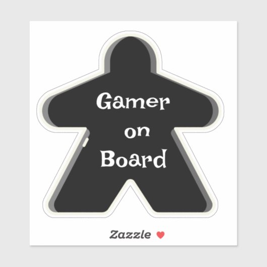 Zwarte meeple sticker (Vel)