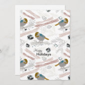 Zwarte Mees Winter is Zoet en Schattig Feestdagenkaart (Voorkant / Achterkant)