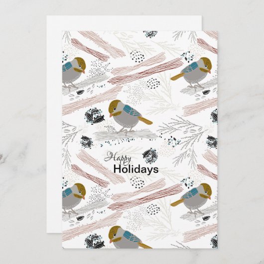 Zwarte Mees Winter is Zoet en Schattig Feestdagenkaart (Voorkant / Achterkant)