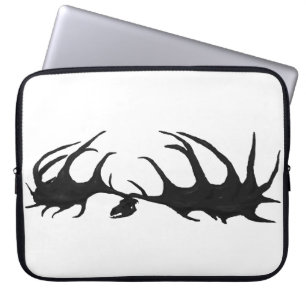 Zwarte Megaloceros Skull Electronics Bag Laptop Sleeve