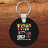 Zwarte meid Juneteenth ik steun elke HBCU Sleutelhanger (Voorkant)