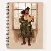 Zwarte Meisje Donkere Academia Schrijvers Notitieboek (Voorkant)