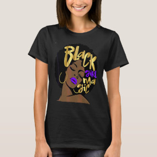 Zwarte Meisje Magie Afro Vrouw Paars Violet Diva M T-shirt
