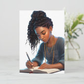 Zwarte meisje magie melanine schrijver bruine huid kaart (Staand voorkant)