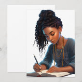 Zwarte meisje magie melanine schrijver bruine huid kaart (Voorkant / Achterkant)