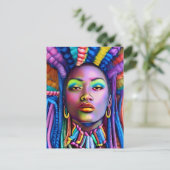 Zwarte Meisje Magie Verjaardag Zus Melanine Vrouw Briefkaart (Staand voorkant)