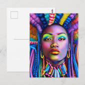 Zwarte Meisje Magie Verjaardag Zus Melanine Vrouw Briefkaart (Voorkant / Achterkant)