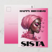 Zwarte Meisje Magie Verjaardag Zuster Melanine Vro Briefkaart (Voorkant / Achterkant)