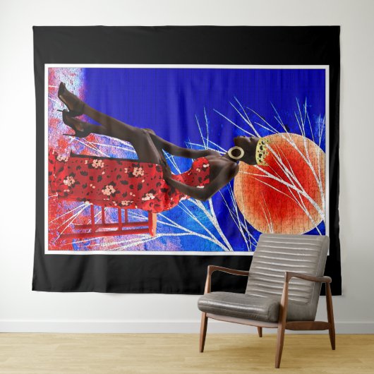 Zwarte Meisje Magie Wandtapijt Wandkleed (In Situ (horizontaal))