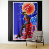 Zwarte Meisje Magie Wandtapijt Wandkleed (In situ)