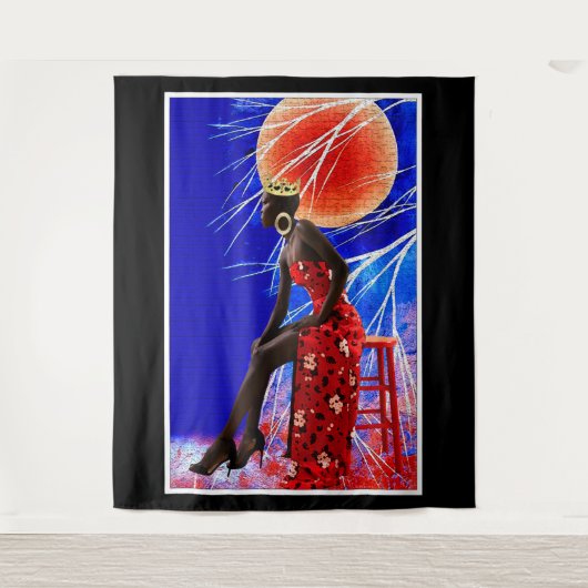 Zwarte Meisje Magie Wandtapijt Wandkleed (Voorkant)