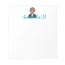 Zwarte meisje met een bril Gepersonaliseerd Notitieblok