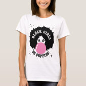 Zwarte meisjes knallen Schattige T-shirt (Voorkant)