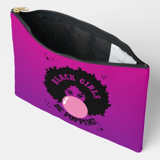 Zwarte meisjes knallen Schattigee cosmetische tas (Open)