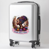 Zwarte meisjes lezen | 14x14 Kiss-Cut Sticker Blad (Koffer)