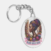 Zwarte meisjes lezen  Logo Sleutelhanger (Voorkant Links)