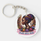 Zwarte meisjes lezen  Logo Sleutelhanger (Voorkant)