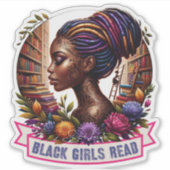Zwarte meisjes lezen Logo Sticker (Voorkant)