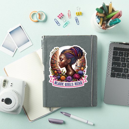 Zwarte meisjes lezen Logo Sticker (iPad Cover)