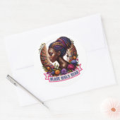 Zwarte meisjes lezen Logo-Stickers - Afrocentrisch Ronde Sticker (Envelop)