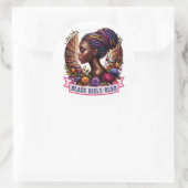 Zwarte meisjes lezen Logo-Stickers - Afrocentrisch Ronde Sticker (Tas)