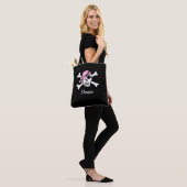 Zwarte meisjes piraat doodshoofdtoezen tas (Op model)
