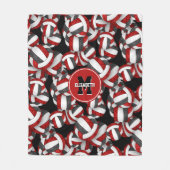 zwarte meisjes volleybalteam kleuren sportkamer fleece deken (Voorkant)