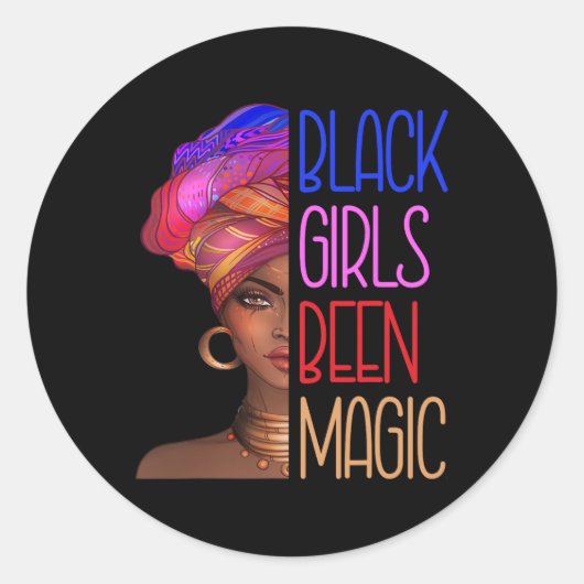 Zwarte meisjes zijn een Magic African American Que Ronde Sticker (Voorkant)