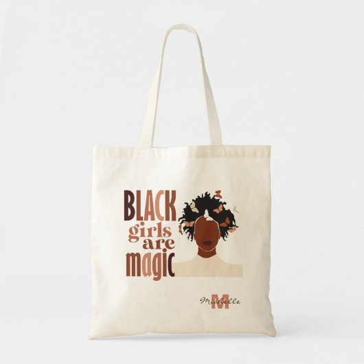 Zwarte meisjes zijn magische monogram tote bag (Voorkant)