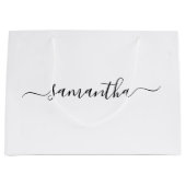 Zwarte Meisjesachtige Handtekening Naam Groot Cadeauzakje (Voorkant)