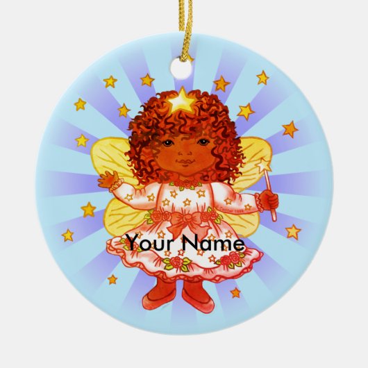 Zwarte Meisjesfee Keramisch Ornament (Voorkant)
